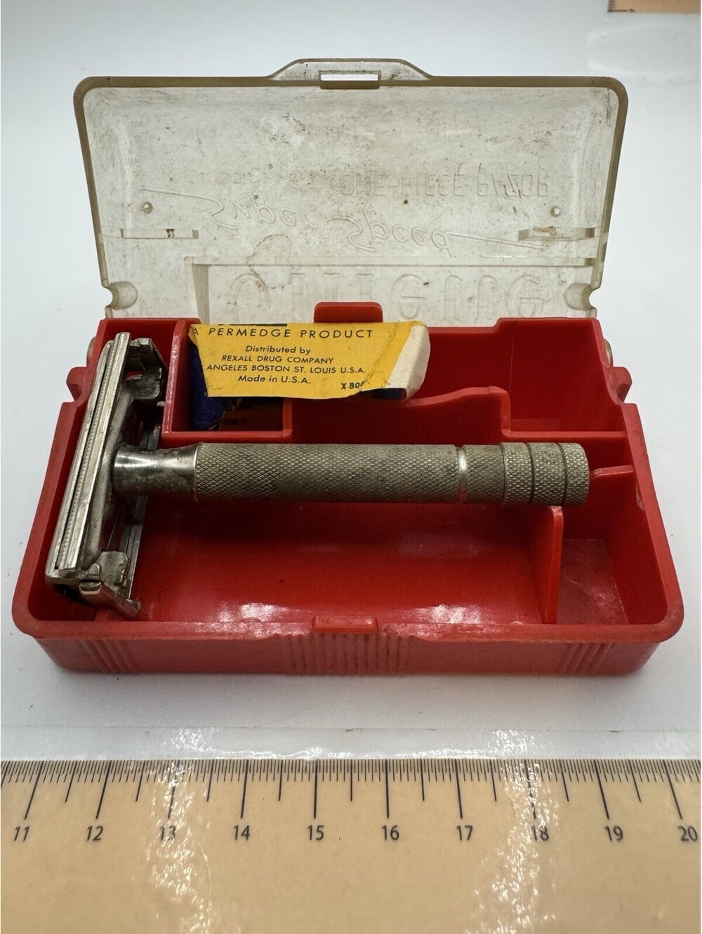 Vintage Gillette Super Speed Safety Razor in Original Plastic Case w/ Blades